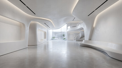 Obraz premium Fluid Geometry Gallery Contemporary Architectural Background for Premium Branding