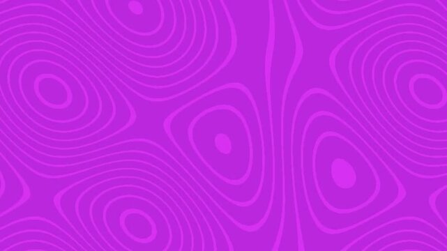 Purple organic wavy topographic lines moving in a fluid animation