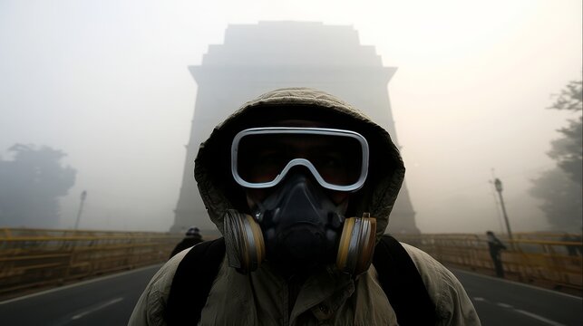 PM2.5 pollution levels showing hazardous air quality and health risks, environmental monitoring concept with fine particles, atmospheric pollution, respiratory concerns and urban air safety awareness