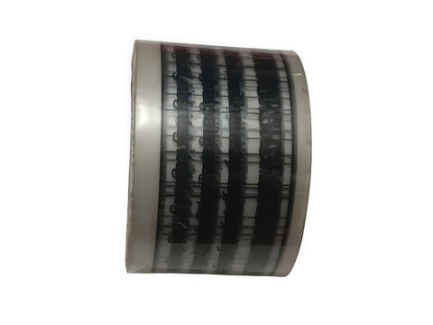 Rolled 35mm film negative strip isolated on transparent background