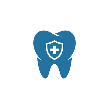 A blue tooth icon featuring a protective shield symbol inside it