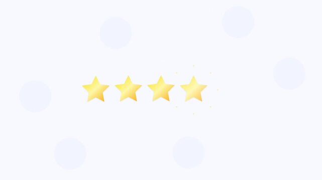 Animation of five gold stars appearing for a customer rating