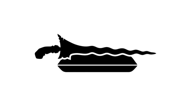 Traditional wavy blade dagger silhouette on a stand