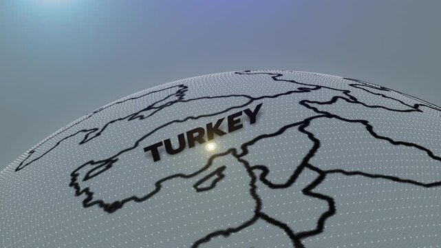 a stylized 3D map highlighting TURKEY, Middle East, TURKEY map, turkish,