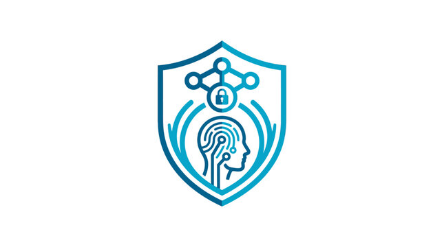 Cyber Security Data Protection Shield Vector Illustration Icon