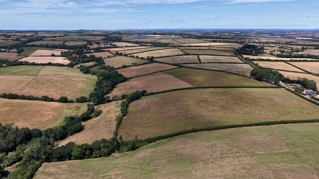 Grasslands in the West Country now tinder dry from the summer drought