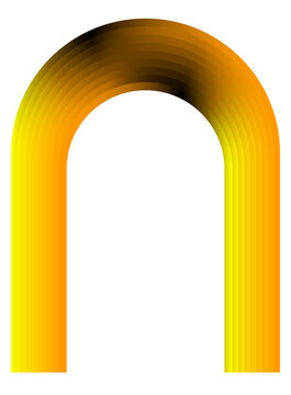 Abstract Yellow Orange Gradient Arch Frame Border, Rounded Geometric Arc Shape, Modern Minimal Vector Design, Layered Curved Decorative Graphic Element, Isolated Transparent Background, Editable Borde