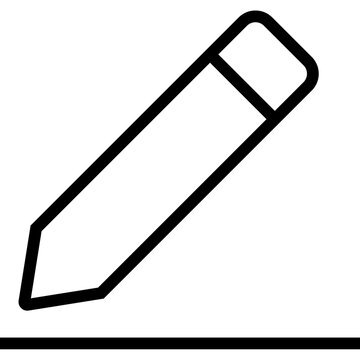 Black Pencil Writing Line Edit Outline Vector Icon Symbol