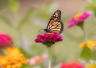 Fototapeta premium monarch butterfly on flower