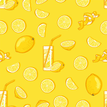 Vector Seamless Pattern of Lemonade