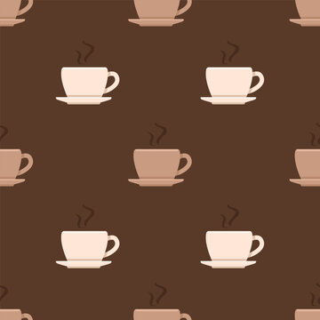 Vector Seamless Pattern of Coffee Cups