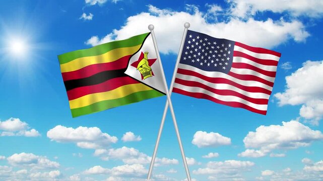Zimbabwe And Usa Flag Loop