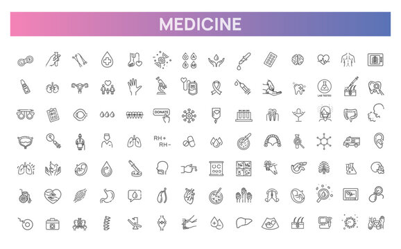Line medicine Icons