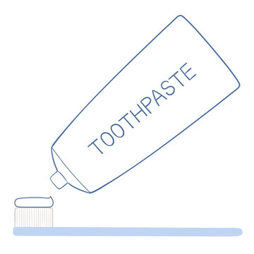 ブラシの端から端まで歯磨き粉をつけたイラスト