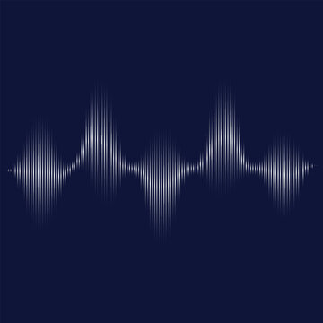 Sound wave line background, abstractblue equalizer with light effect, voice audio assistant, energy pulse beat. Vector soundwave illustration.