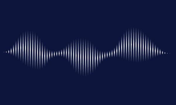 Sound wave line background, abstractblue equalizer with light effect, voice audio assistant, energy pulse beat. Vector soundwave illustration.