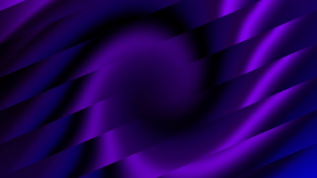 Abstract dark purple silk fabric texture background. Smooth shiny wave luxury diagonal lines design. Glowing violet satin dynamic motion loop.