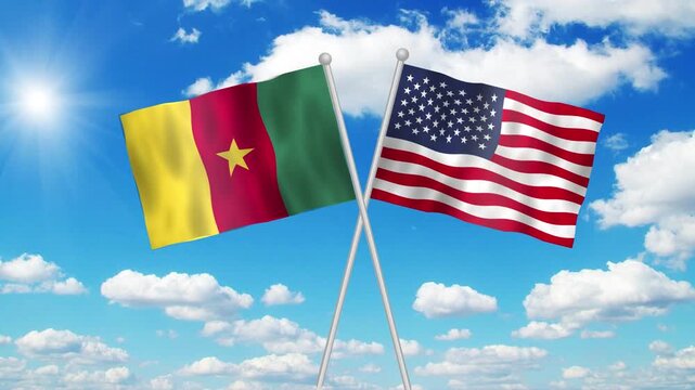 Cameroon And Usa Flag Loop