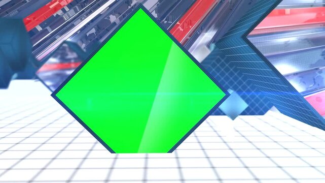 3D Virtual Television Broadcast Studio Motion Graphics Loop with Green Screen Chroma Key