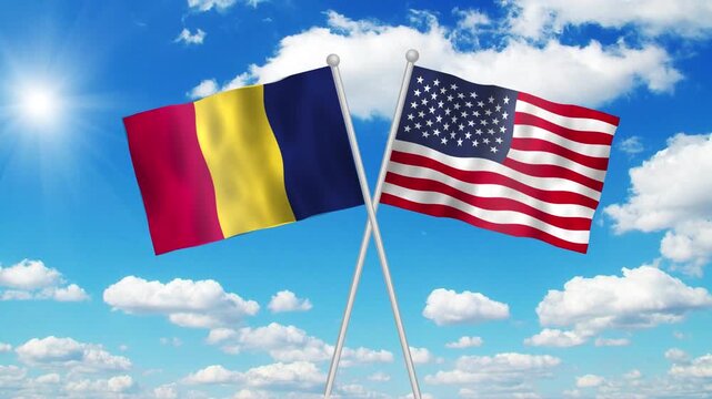 Chad And Usa Flag Loop