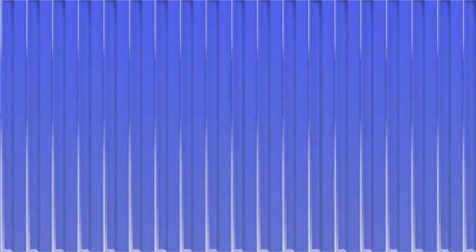 Blue corrugated metal roofing with industrial texture pattern creates authentic cladding surface for construction projects and warehouse design backgrounds