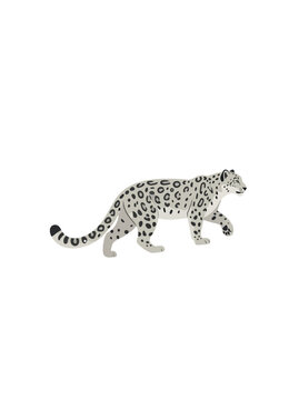 2d FLAT MINIMALISM Minimalist illustration of a snow leopard walking with its spotted coat PNG Isolated on transparent background vector