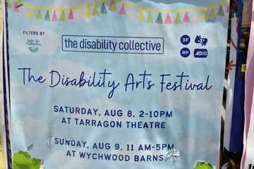 Fototapeta premium close-up of a street poster in Toronto (disability arts festival)