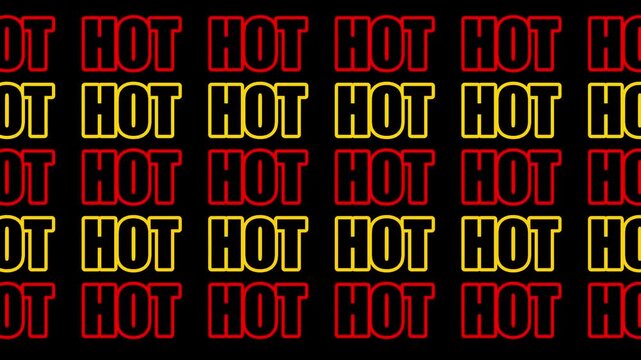 HOT text kinetic typography on green background