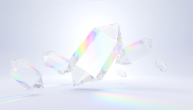 White Rainbow Crystal Background