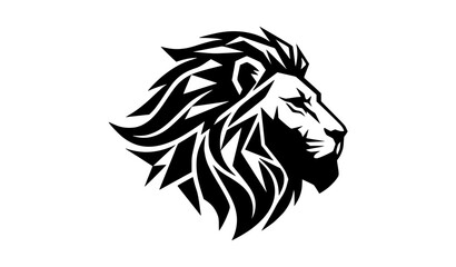 Obraz premium Modern Geometric Lion Head Side Silhouette Vector Wildlife Emblem