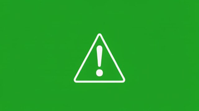 Yellow warning triangles within green and black stripes with subtle camera movement