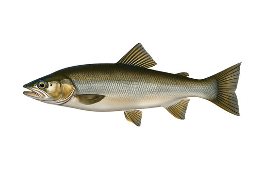 Dark backed silver fish shown from the side