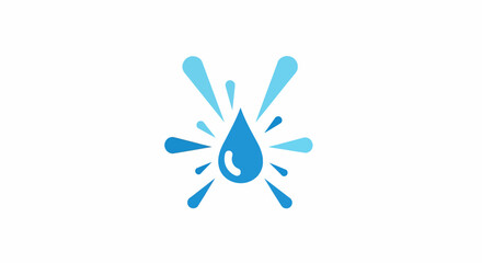 Fototapeta premium Blue Water Drop and Splash Icon Vector Illustration