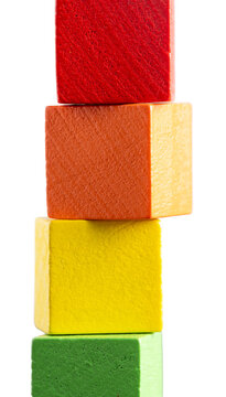 stack of colored cubes