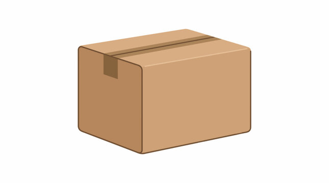 Cardboard Box Package: A plain cardboard box, sealed with tape, ready for shipping or storage. A simple, versatile container for transporting goods or keeping items safe.