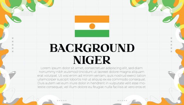 Abstract Decorative Frame with National Flag of Niger for Cultural Presentations and National Day Celebrations