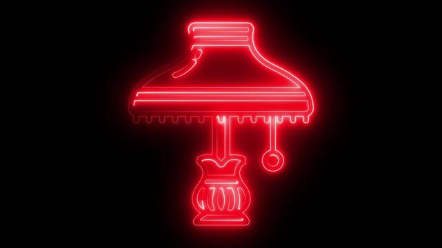 Glowing light bulb symbol animation. Glowing neon lightning bulb icon. Electric neon lamp icon 4k lighting, equipment, utility, circuit, plasma, 