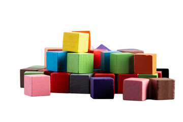 Fototapeta premium pile colorful wooden blocks