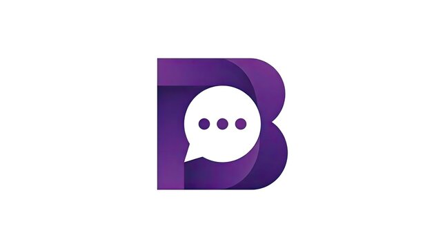Purple letter B logo with integrated speech bubble