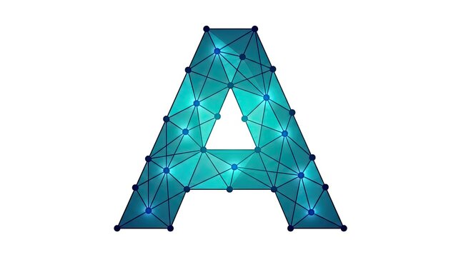 Abstract geometric letter A network logo.