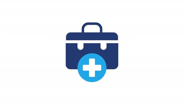 Animated Medical Toolkit Icon. First Aid Box and Healthcare Equipment Case for Hospital Emergency UI