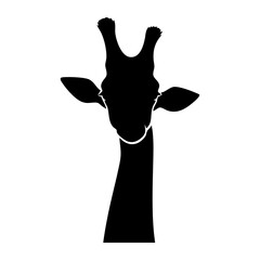 Vector silhouette of a giraffe's head