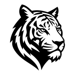 Fototapeta premium Tiger head vector silhouette