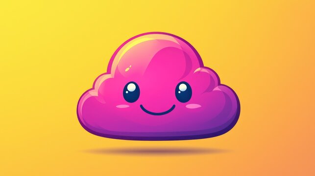 Cute cloud character on gradient background; use for children's app, social media