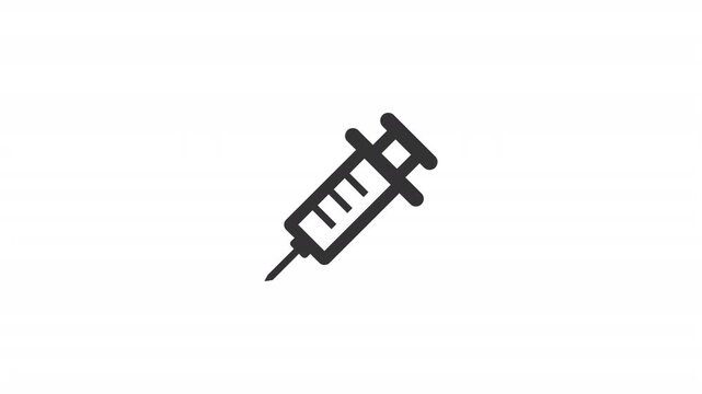 Animated Syringe Icon. Medical Vaccine Injection, Immunization Treatment, and Blood Test Healthcare UI Element