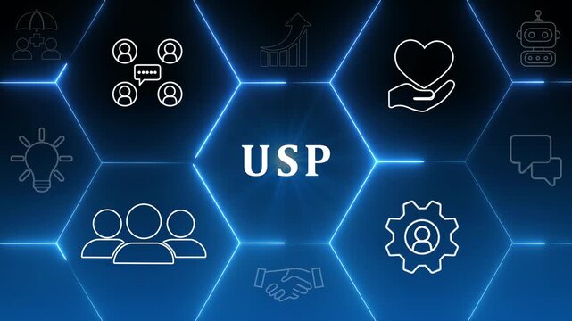 Unique selling proposition (USP), marketing strategy concept. The competitive advantage of product and service and attract customers. Differentiate from the competition, unique benefits and features.