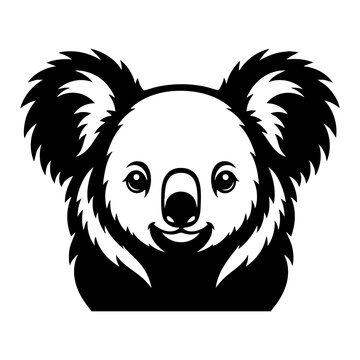Vector silhouette of a koala head