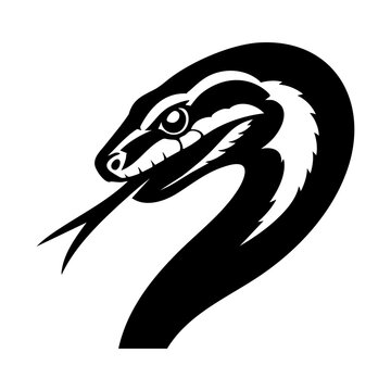 Vector silhouette of a snake's head