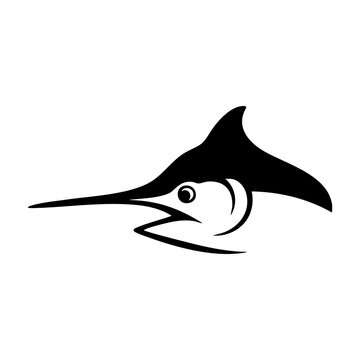 Vector silhouette of a swordfish head