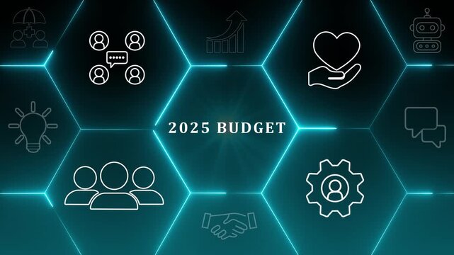 2025 Budget planning and management concept. Company budget allocation for business or project management. Effective and smart budgeting. Plan, review, approve, allocate, analyze and optimize budgets.